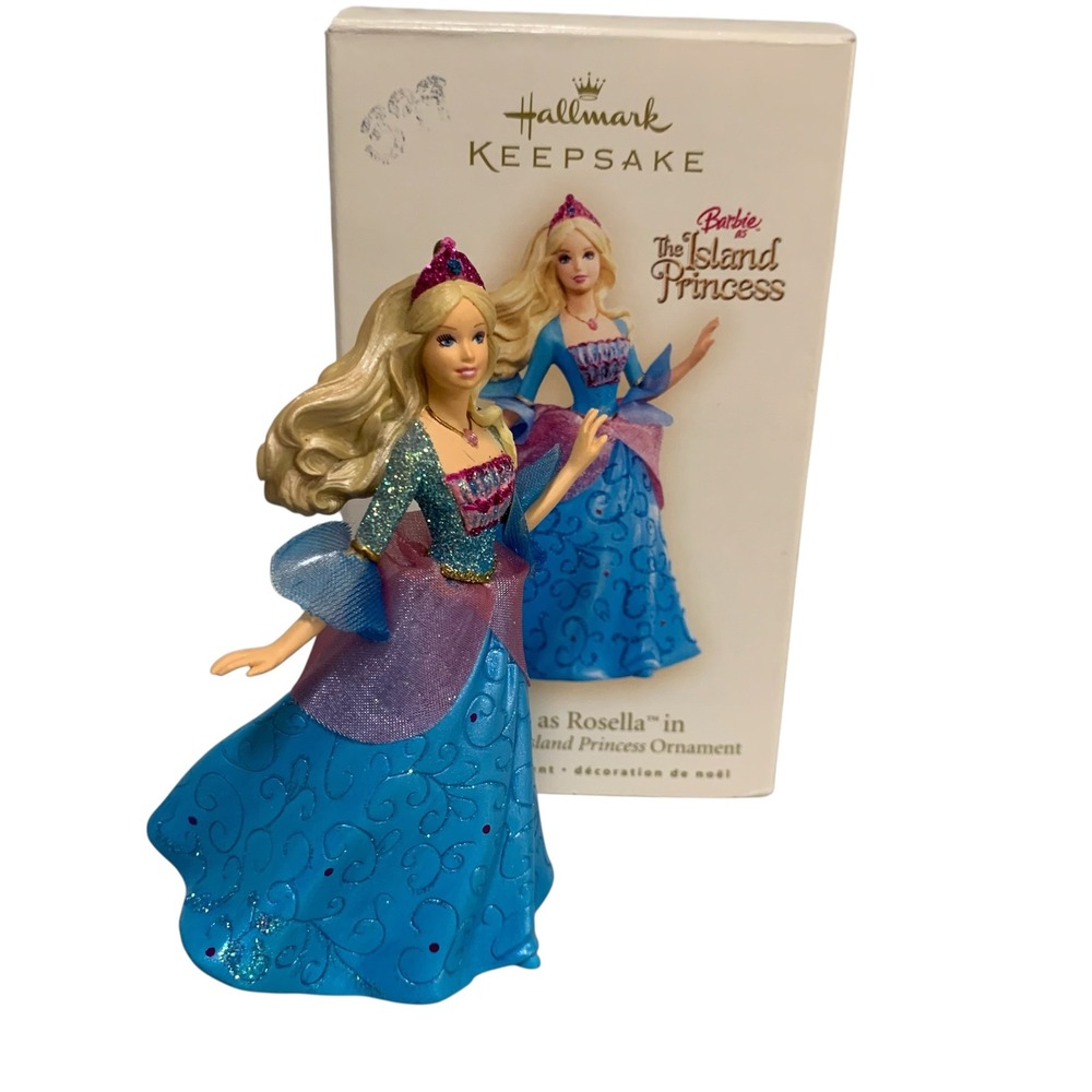 Rare 2007 Hallmark Barbie as Rosella Island Princess Ornament with Box